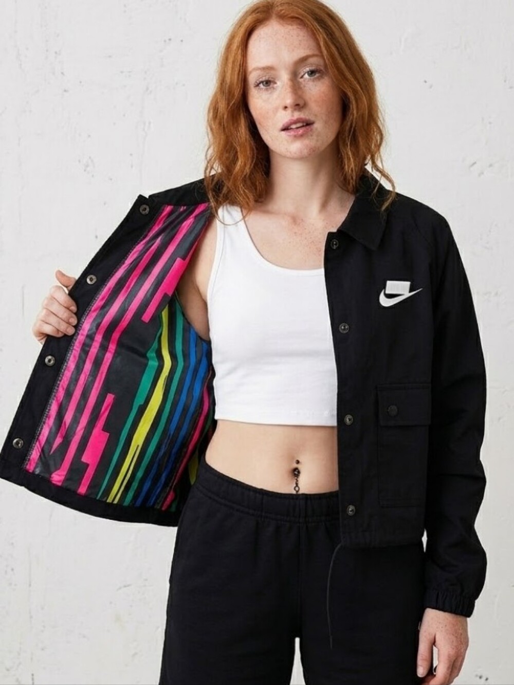 Limited Edition Nike NSW Jacket Black XL Rainbow Collared Gorp Gorpcore
